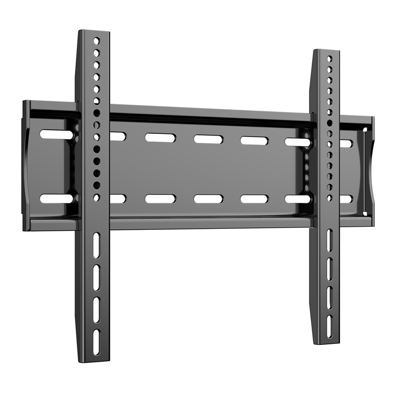 Stiprintas universalus televizoriaus laikiklis sienos montažui, plieno konstrukcija iš aukštos kokybės šaltai valcuoto plieno, apkrova daugiau nei 15 kg, įtrauktas kilpos ir sieninis kabinimas