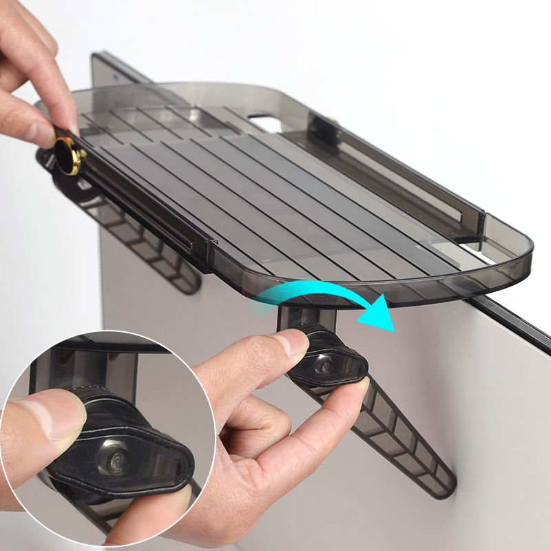 Asztali műanyag tárolóállvány számítógép/televízió képernyőhöz – telepítés nélkül, 1 réteg, kreatív tároló