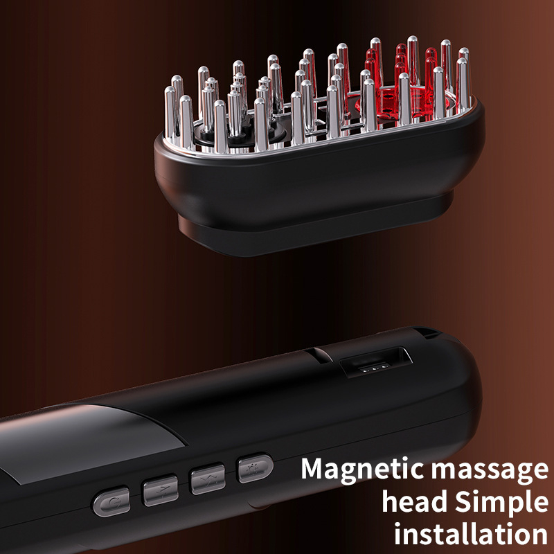 Pieptene de frumusețe 4-în-1 cu masaj cu microcurent și aplicator pentru scalp – Controlul sebumului, Anti mătreață, Anti mâncărime, Calmarea scalpului