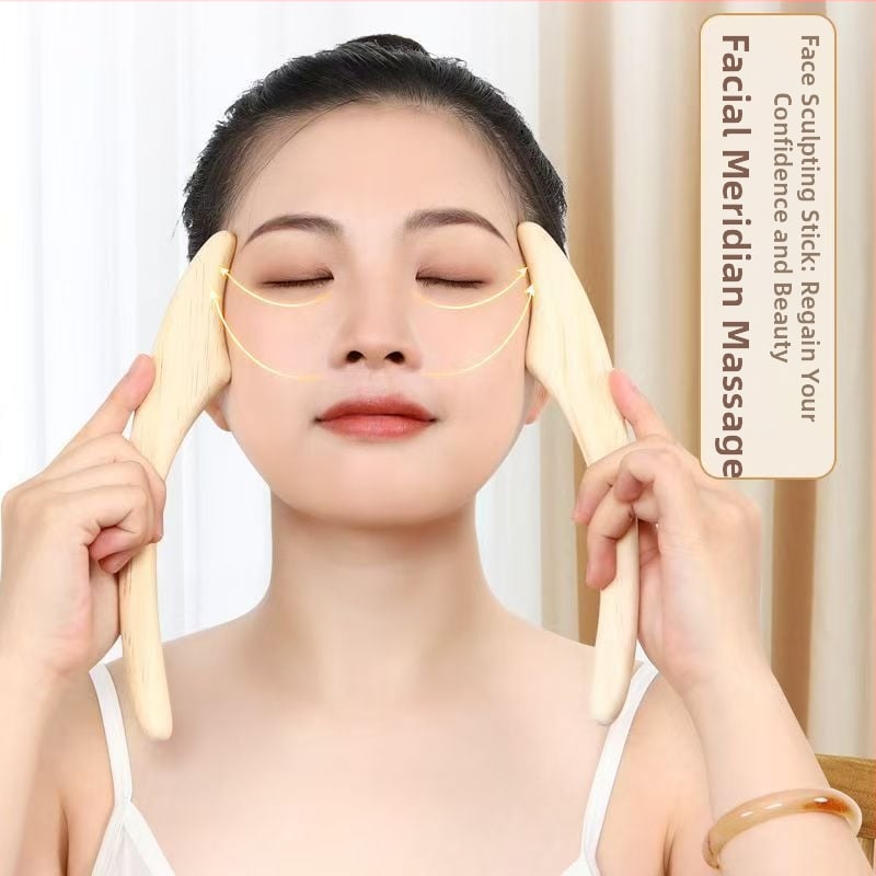 Veido skulptūrinė lazdelė su voleliu — neelektrinis veido masažo įrankis, 2025 metų modelis