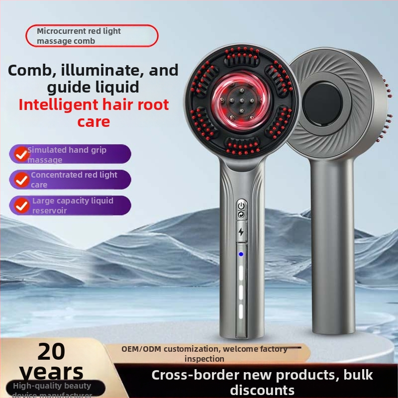 Atomizuotas elektrinis masažo šukos su eterinio aliejaus plaukų augimui ir prieš plaukų slinkimą, Minoxidil galvos odos aplikatorius — Modelis Q16