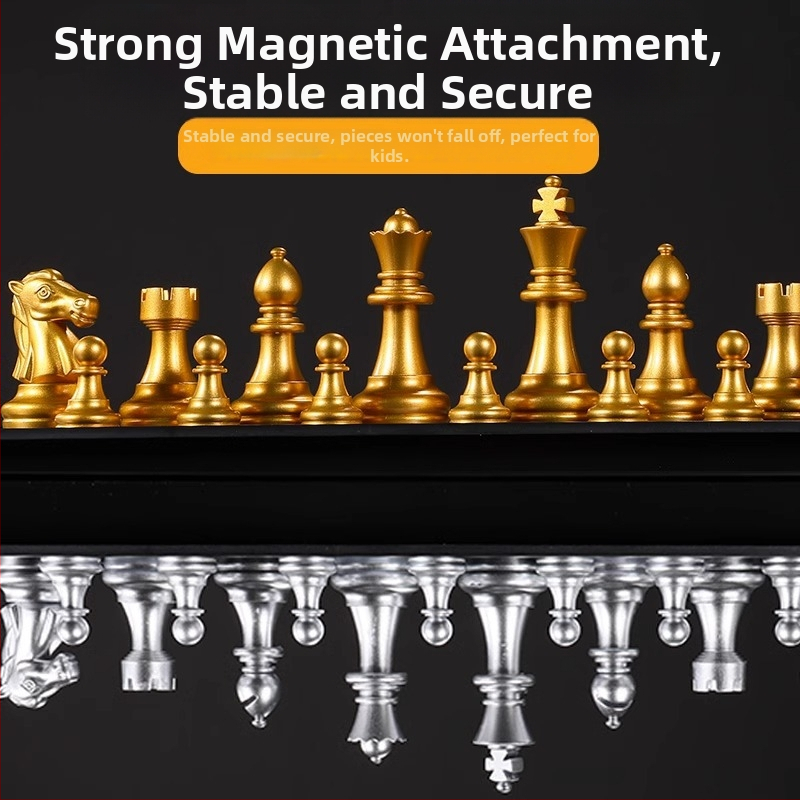 Detská šachová sada s magnetickými figúrkami a doskou (Materiál: plast; Magnetické figúrky; Obsahuje dosku; Určené pre deti; Typ: šachy)