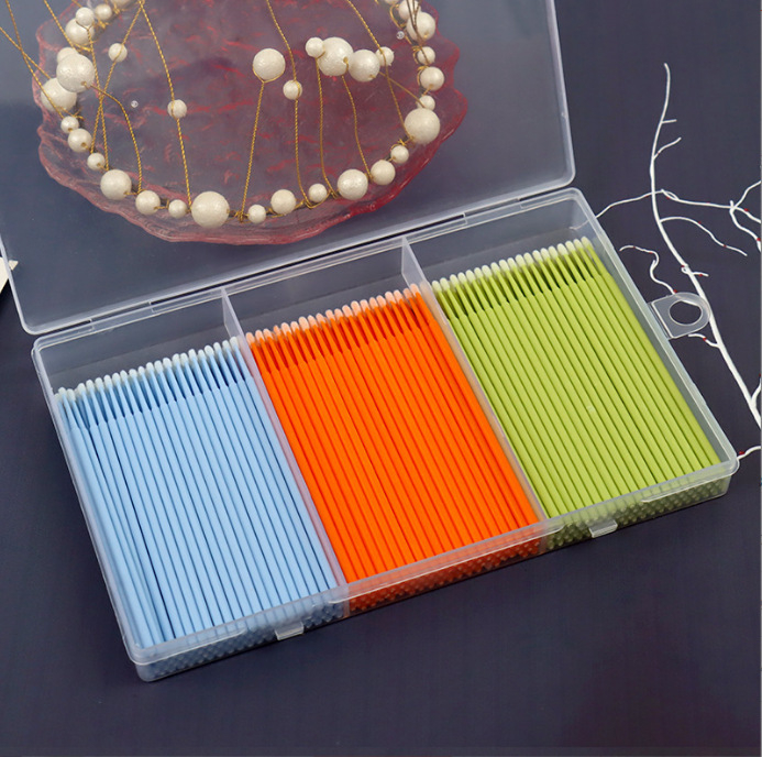 KunTon Καλλυντικά Εργαλεία - Κουτί με νανοβαμβάκι μπατονέτες για τον καθαρισμό τατουάζ, καθαρό περιεχόμενο 0.01