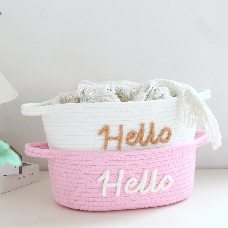 Pamutkötélből font tárolókosár | Többfunkciós rendező (50 db/csomag; tárolási lehetőségek)