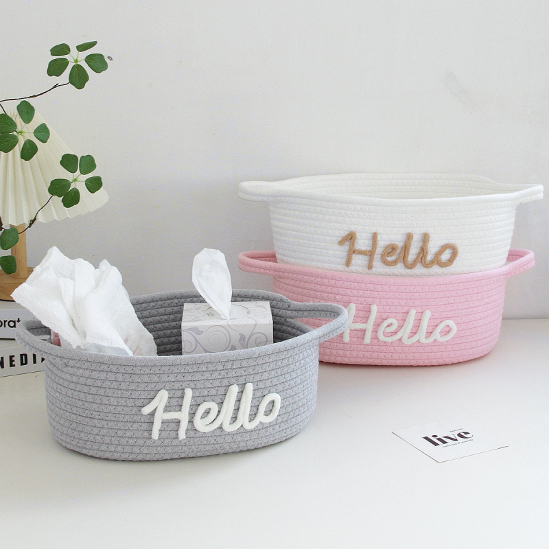 Pamutkötélből font tárolókosár | Többfunkciós rendező (50 db/csomag; tárolási lehetőségek)