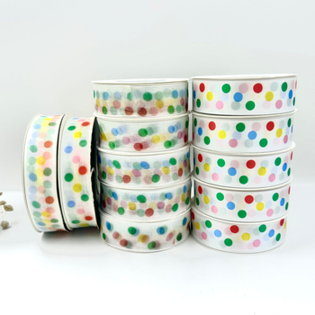 Juostelė dovanų įpakavimui su taškuotu raštu, poliesteris, Qianqian Ribbon, tinka dovanoms ir tortoms, dekoratyvinė juostelė