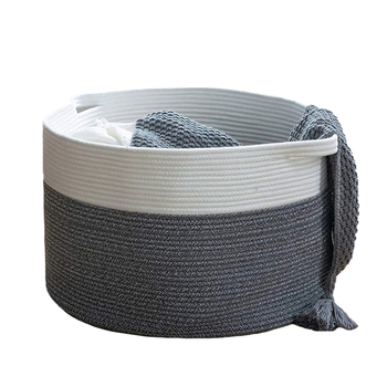 Pleteni sklopivi košarica za pohranu – pamukovo konopac, višenamjenska za rublje, donje rublje, kozmetiku i nakit te knjige, moderan minimalistički dizajn