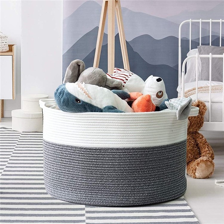 Pleteni sklopivi košarica za pohranu – pamukovo konopac, višenamjenska za rublje, donje rublje, kozmetiku i nakit te knjige, moderan minimalistički dizajn