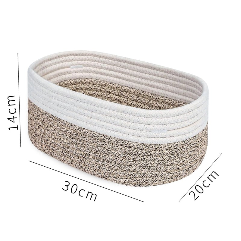 Pleteni sklopivi košarica za pohranu – pamukovo konopac, višenamjenska za rublje, donje rublje, kozmetiku i nakit te knjige, moderan minimalistički dizajn