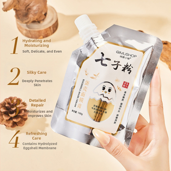 Veido kaukė krem-gelis su žolelių formule ir kiaušinio lukštu — drėkina ir šviesina odą