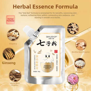 Veido kaukė krem-gelis su žolelių formule ir kiaušinio lukštu — drėkina ir šviesina odą