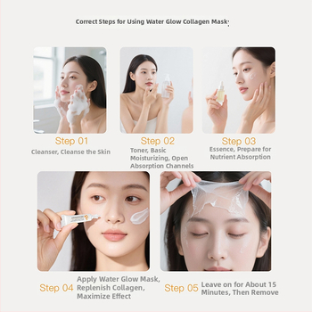 Qingxi Kolagenų peptidų drėkinanti Peel-off veido kaukė – 50 ml, Drėkina, Stangrina, Ramina; be skalavimo