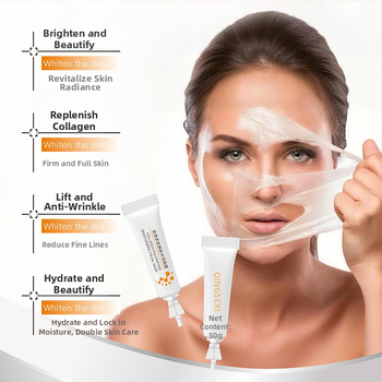 Qingxi Kolagenų peptidų drėkinanti Peel-off veido kaukė – 50 ml, Drėkina, Stangrina, Ramina; be skalavimo