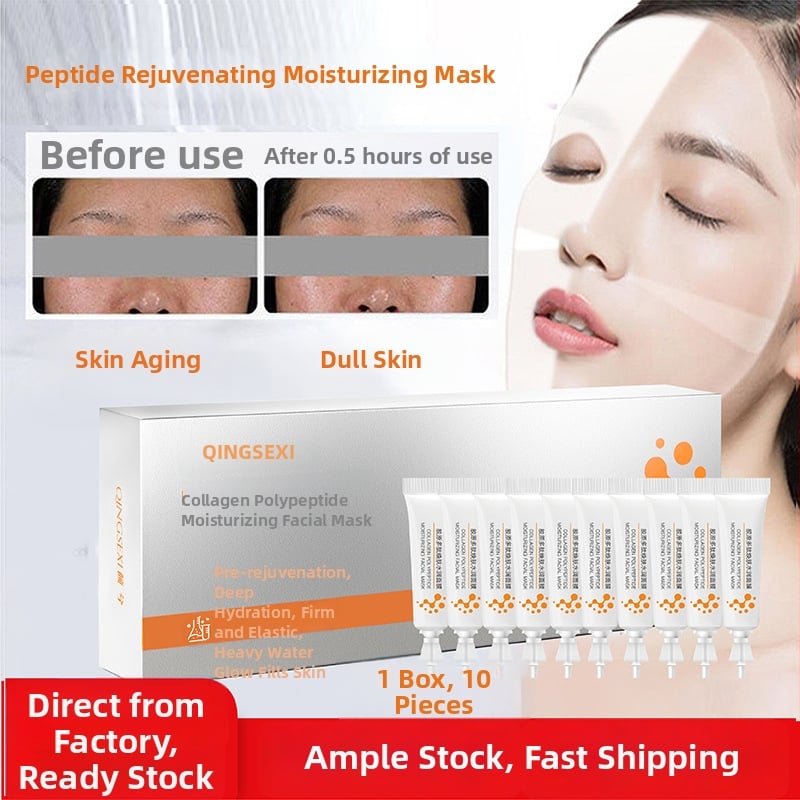 Qingxi Kolagenų peptidų drėkinanti Peel-off veido kaukė – 50 ml, Drėkina, Stangrina, Ramina; be skalavimo