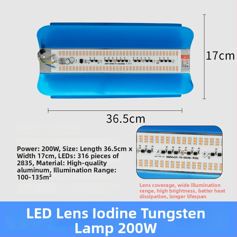 Augalų augimui LED lemputė, 100W, 100 LED, 1000 lm, IP65, tarnavimo laikas 50000 h