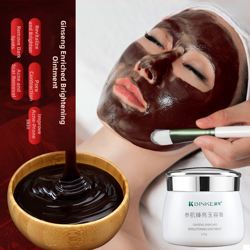 Ginzeng növényi iszapos arcpakolás hidratálásra és táplálásra, pórusösszehúzás, bőrtónus világosítása, minden bőrtípushoz