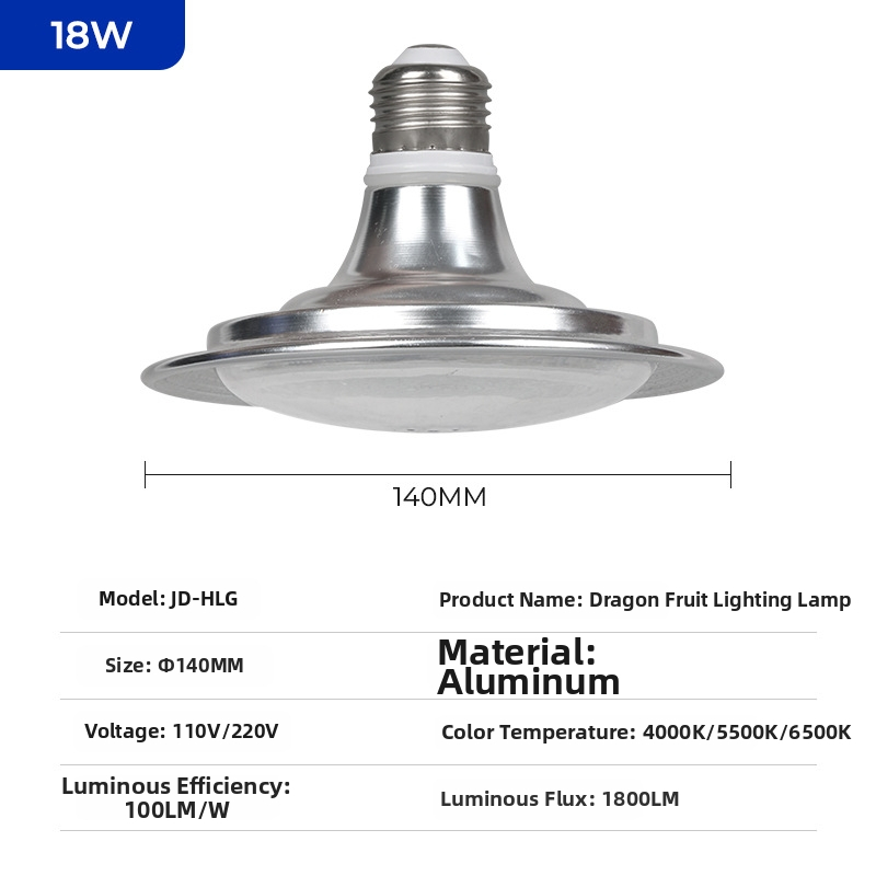 Išorinė LED augimo lemputė šiltnamiams – braškių, daržovių ir drakono vaisiaus apšvietimas, JD-HLG, 220V, aliuminio korpusas, IP66