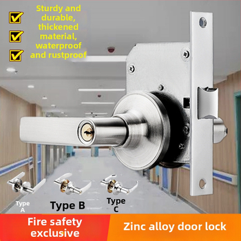 Gaisrų durų spyna – retrofit su raktu • nerūdijantis plienas • modelis: modifikuotas praėjimo užraktas su raktu • gaisrinėms durims • šiuolaikinis minimalistinis stilius • svoris 700 g