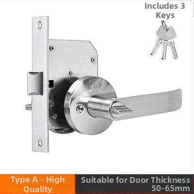 Gaisrų durų spyna – retrofit su raktu • nerūdijantis plienas • modelis: modifikuotas praėjimo užraktas su raktu • gaisrinėms durims • šiuolaikinis minimalistinis stilius • svoris 700 g