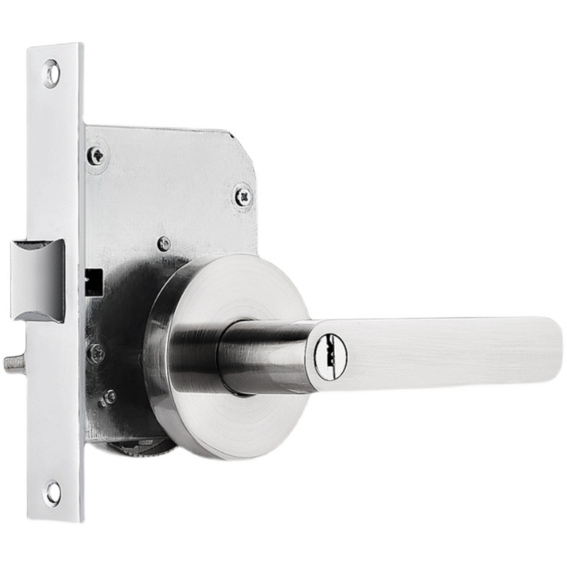 Gaisrų durų spyna – retrofit su raktu • nerūdijantis plienas • modelis: modifikuotas praėjimo užraktas su raktu • gaisrinėms durims • šiuolaikinis minimalistinis stilius • svoris 700 g