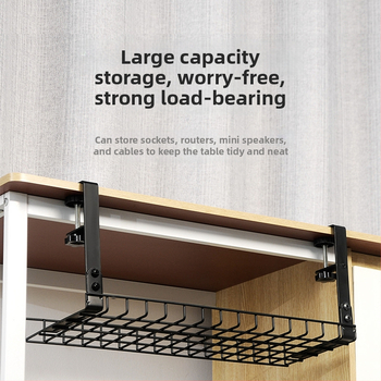 Po stalviršiu kabelių tvarkymo laikiklis, plieno konstrukcija, paprastas ir modernus stilius, darbalaukio saugojimui (Medžiaga: plienas; Stilius: paprastas ir modernus; Išleidimo laikas: 2013 vasara; Prekės ženklas: Three cats)