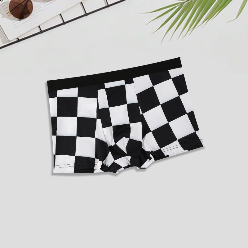 Vyriški apatiniai drabužiai iš užsienio su personalizuotais moderniais gyvūnų raštais, lediniu šilku, kvėpuojančiu ir antibakteriniu tarpkoju.