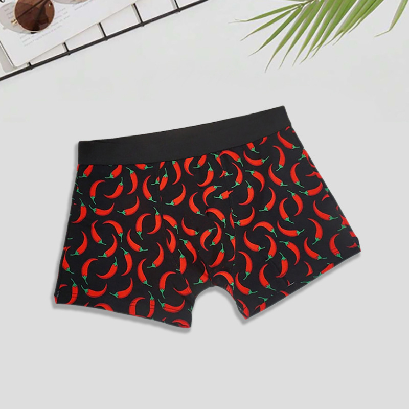 Vyriški apatiniai drabužiai iš užsienio su personalizuotais moderniais gyvūnų raštais, lediniu šilku, kvėpuojančiu ir antibakteriniu tarpkoju.