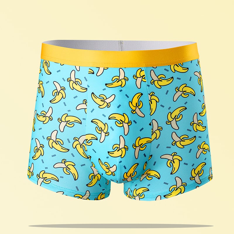 Vyriški apatiniai drabužiai iš užsienio su personalizuotais moderniais gyvūnų raštais, lediniu šilku, kvėpuojančiu ir antibakteriniu tarpkoju.