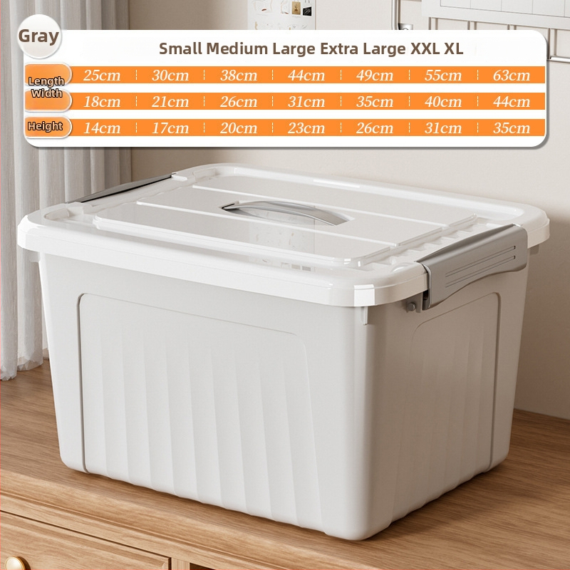 Riidekasti ladustamiskast, läbipaistev disain, 50–60 L maht, PP plastikust, mitmekülgne, tolmu- ja niiskuskindel