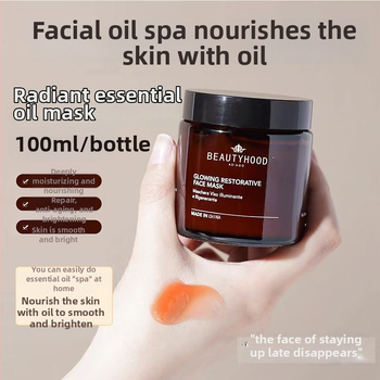 Esszenciális olajmaszk – Tápláló, hidratáló, a bőrtónus fényesítése, pórusösszehúzás, anti-aging; krém-gél maszk, 100 ml, HOBEPERGH, minden bőrtípusra