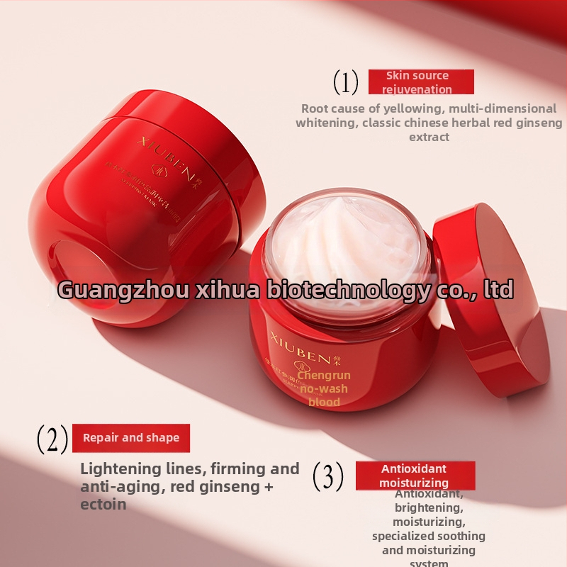 Öömask raudse ženšenni ekstraktiga – kreem-geel mask, 100 ml, kõikidele nahatüüpidele; niisutamine, heledus, pehmus