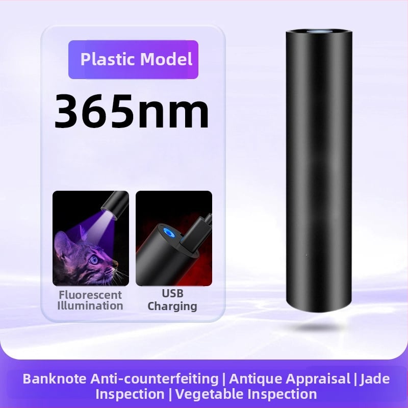 Dārzeņu UV atklāšanas pildspalva, 365 nm, ar digitālo displeju un LED lukturi – uzlādējams, 240–350 lm, ūdensizturīgs