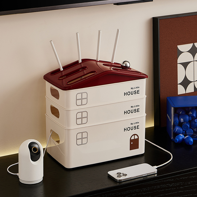 Router tároló doboz – többfunkciós, modern minimalist stílus, 2 L kapacitás, modell 7064, logó nyomtatás elérhető