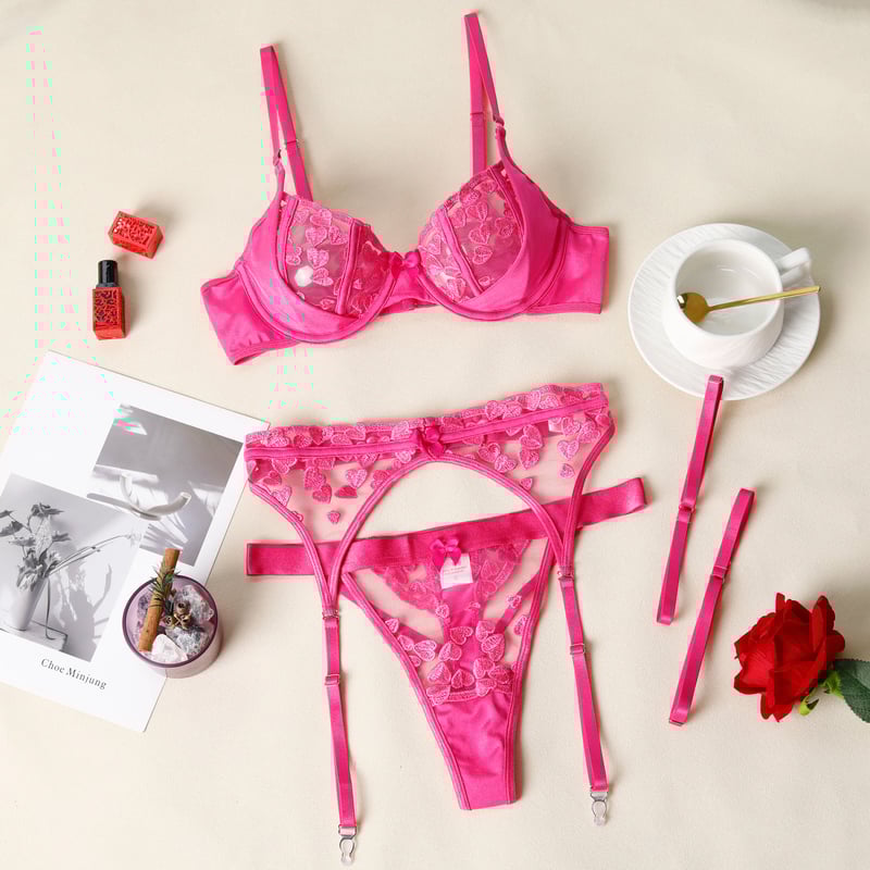  Σέξι γαλλικά εσώρουχα με κορδέλα, mesh, εξαιρετικά λεπτά, διαφανή, χωρίς πλάτη, σετ 2293, στενή εφαρμογή