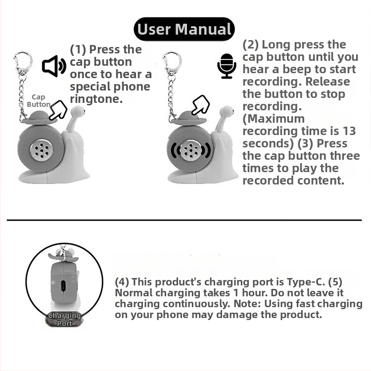 Plastový kľúčenok s tlačidlom hlasu a nahrávacou bábikou – karikatúrny štýl, relaxačná hračka