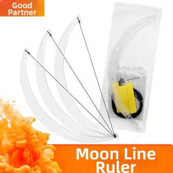 Mesiacové polohovacie pravítko na obočie — pomôcka na kreslenie čiar pri tetovaní obočia, 1 ks