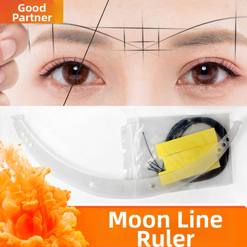 Mesiacové polohovacie pravítko na obočie — pomôcka na kreslenie čiar pri tetovaní obočia, 1 ks