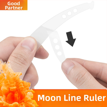 Mesiacové polohovacie pravítko na obočie — pomôcka na kreslenie čiar pri tetovaní obočia, 1 ks