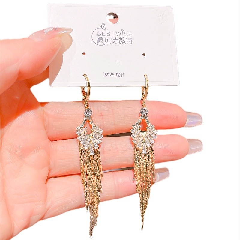 Mi ke Dlhé strapcové náušnice - meď, elektroplátovanie, leto 2024, pre ženy