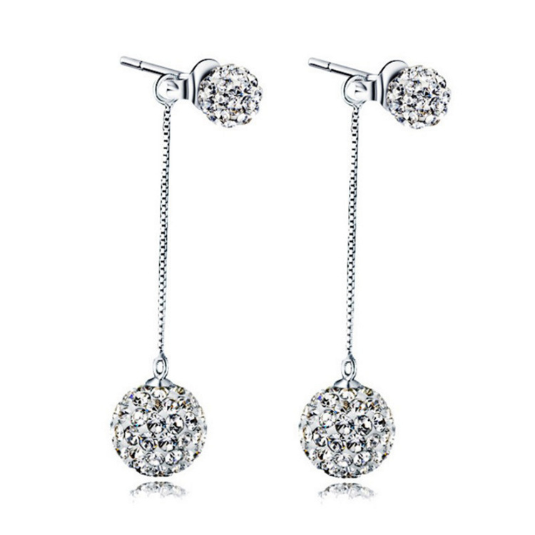 Kõrvarõngad: Geomeetriline stiil • Materjal: Vask • Pind: Elektroplaadimine • Bränd: Qiao Lanxuan • Tootmisnumber: Kahekordne teemantkuul 6+10