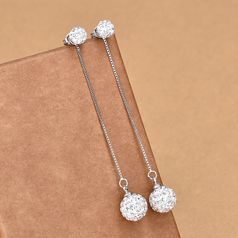 Kõrvarõngad: Geomeetriline stiil • Materjal: Vask • Pind: Elektroplaadimine • Bränd: Qiao Lanxuan • Tootmisnumber: Kahekordne teemantkuul 6+10