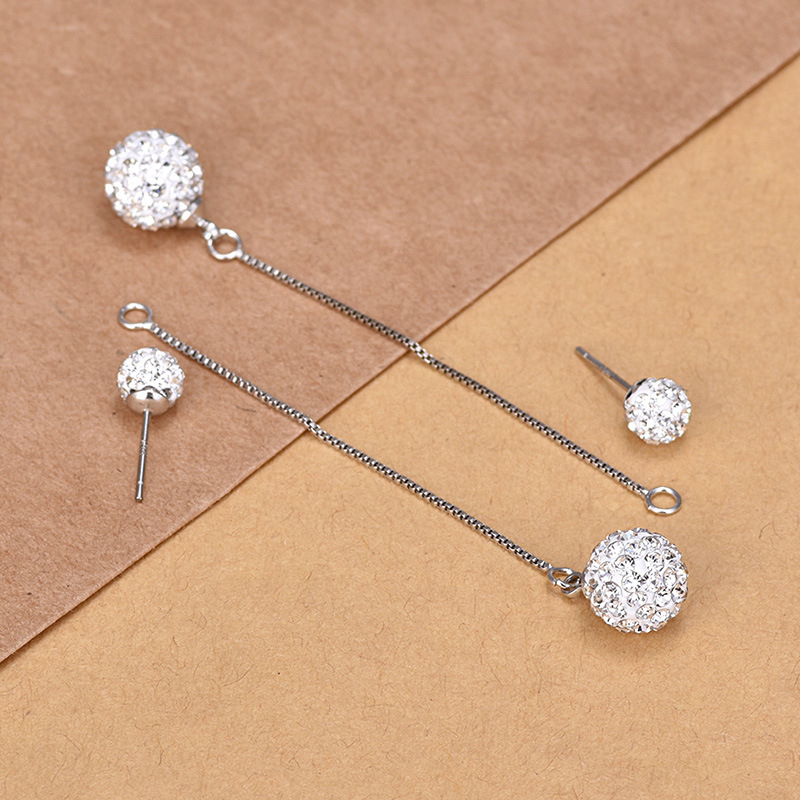 Kõrvarõngad: Geomeetriline stiil • Materjal: Vask • Pind: Elektroplaadimine • Bränd: Qiao Lanxuan • Tootmisnumber: Kahekordne teemantkuul 6+10