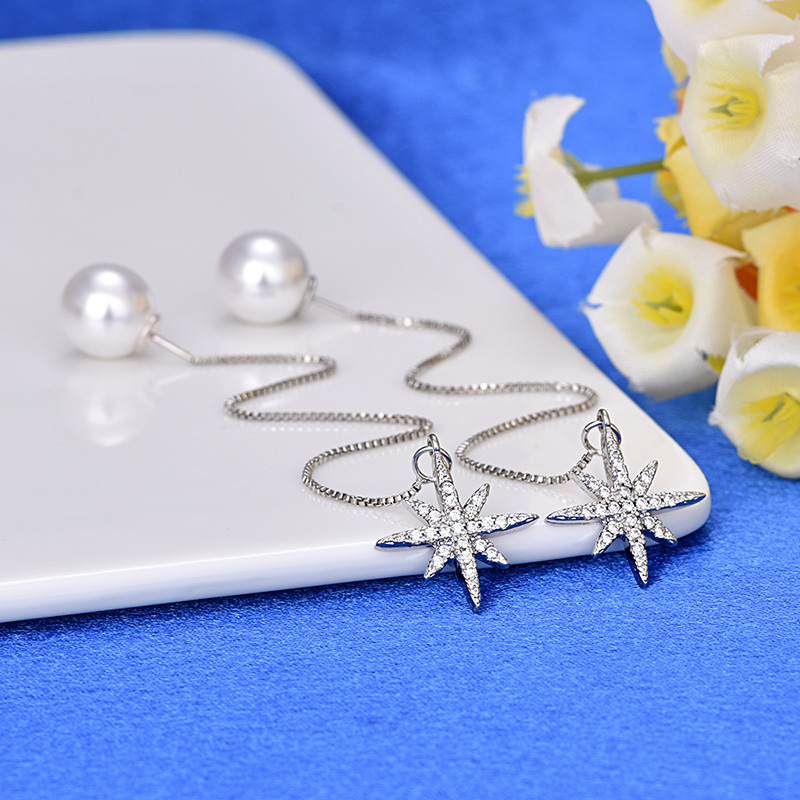 Qiao Lanxuan vaskastest kõrvarõngad tähekujuline, elektroplaaditud, 2022. aasta talv