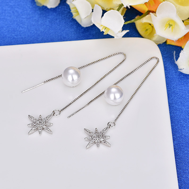 Qiao Lanxuan vaskastest kõrvarõngad tähekujuline, elektroplaaditud, 2022. aasta talv