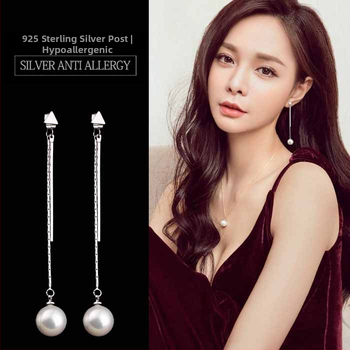 Cercei geometrici din cupru cu ciucuri, placare electrolitică — Qiao Lanxuan