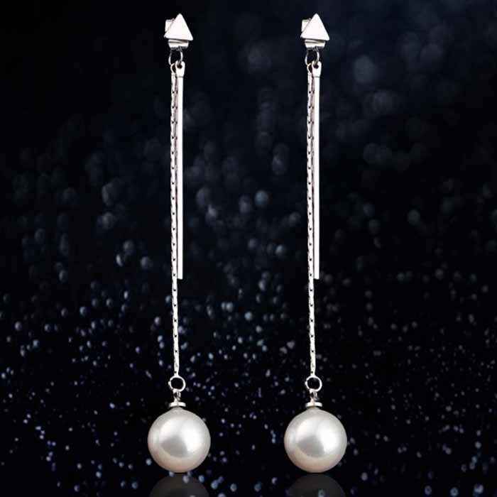 Cercei geometrici din cupru cu ciucuri, placare electrolitică — Qiao Lanxuan