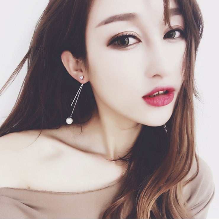 Cercei geometrici din cupru cu ciucuri, placare electrolitică — Qiao Lanxuan