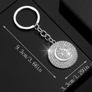 Stilingas ir žavingas unisex raktų pakabukas saulės, žvaigždės, mėnulio ir religinių simbolių formos, visiškai inkrustuotas kristalais.
