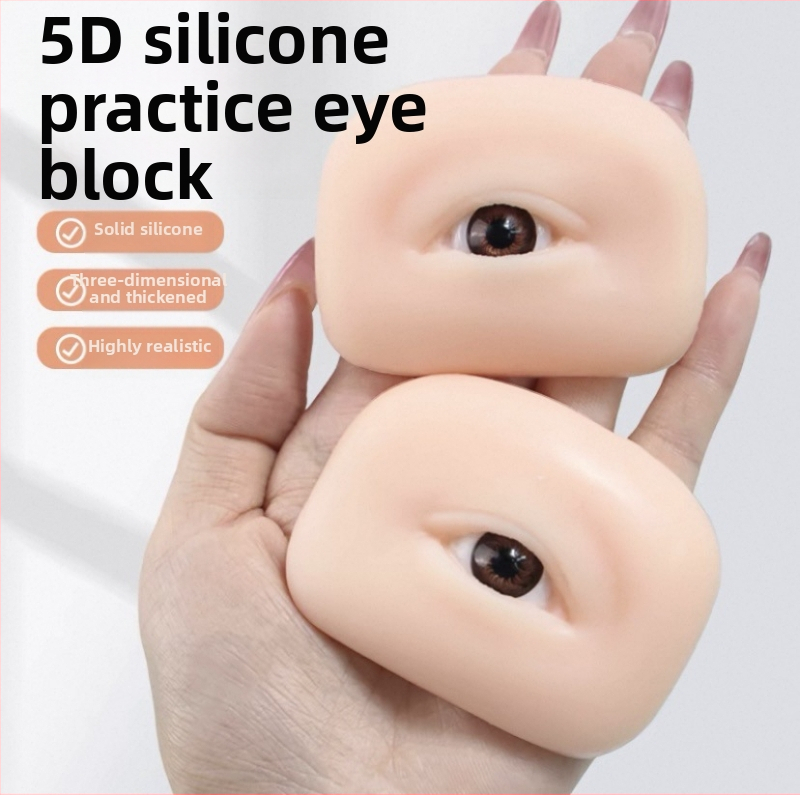 Model 5D stereo pentru sprâncene și ochi, cu ochi, silicon moale pentru practică de gene și grefare