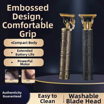 Elektrinė plaukų kirpimo mašinėlė su įmontuota baterija, įkraunama, titanio lydinio peiliukai, nuimama ir plaunama pjovimo galvutė, žemas triukšmas